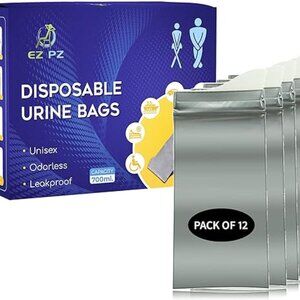 12 New DISPOSABLE URINE BAGS~ Travel/ Camping/Traffic Jam/Emergencies~ UNISEX!